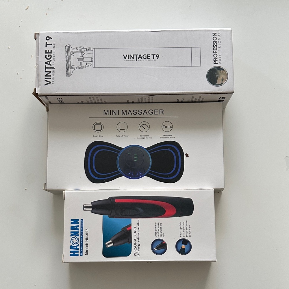 Vintage T9 Professional Mini Massager - Black/Blue